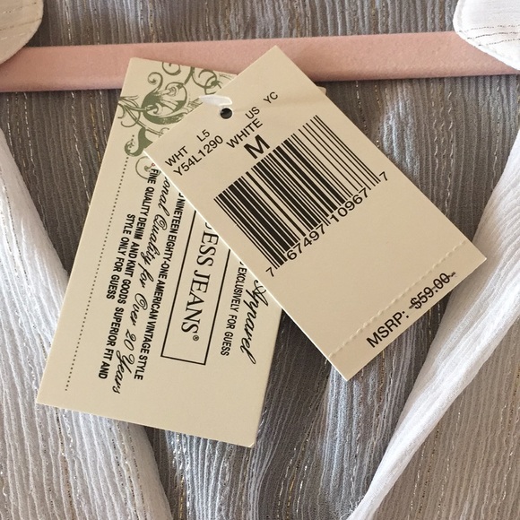 Guess Jeans White Silk Chiffon Top (NWT) | Size M - Picture 8 of 8